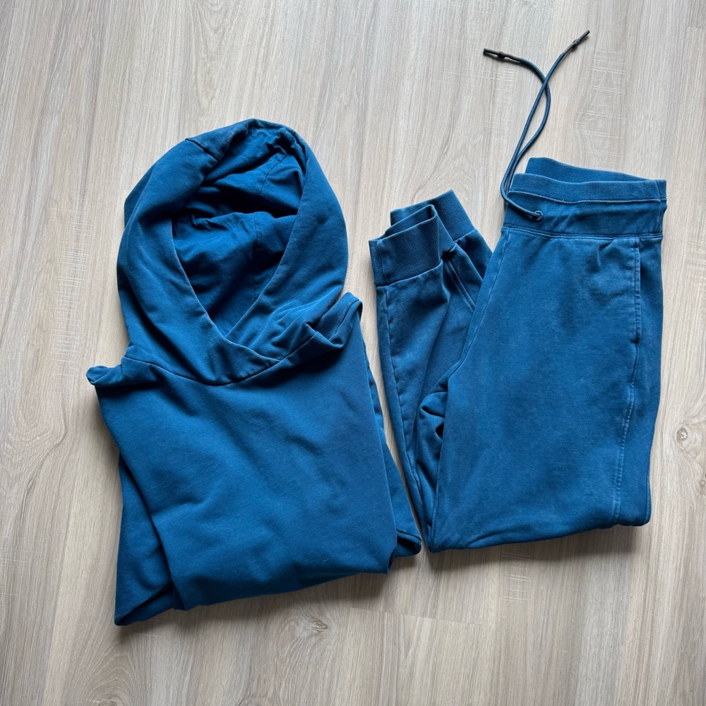 Joy Lab Sweat Set Hoodie Joggers Women’s Small Blue Acid Wash Thumbholes - Picture 14 of 14